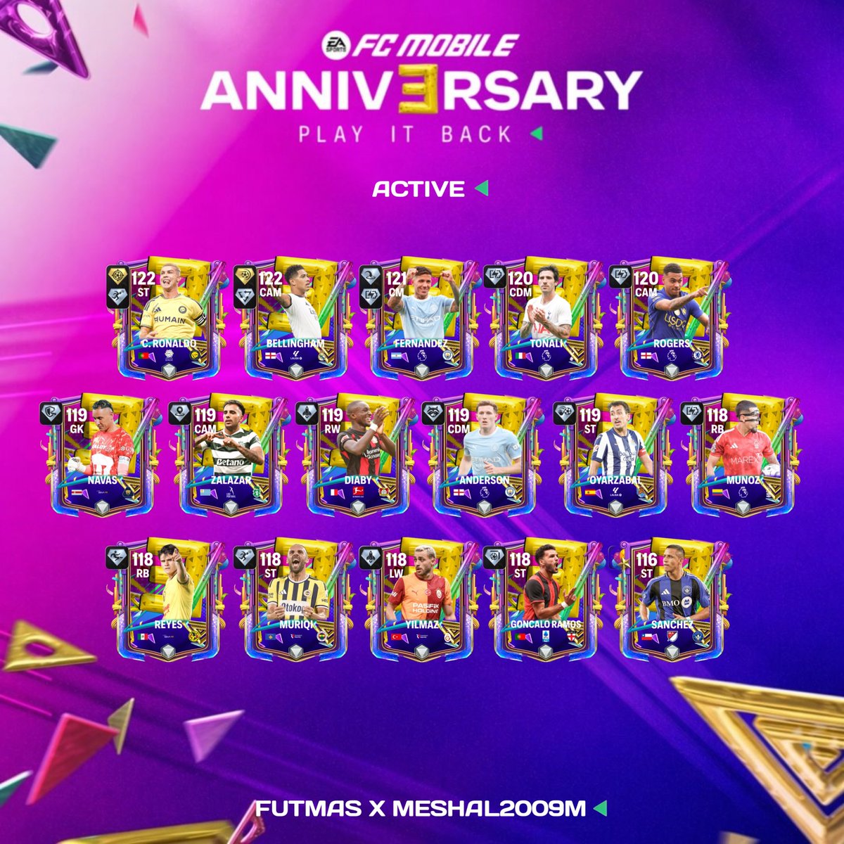 Futmas__'s tweet photo. Anniversary 3 Concept 🎨

Celebrate Three Years of Glory: FC Mobile Presents The World's Best Collection – Elite Players, Iconic Legends &amp; Anniversary Rewards 

Are you exited ? 👀

Collab : @Meshal2009m https://t.co/5YPIjXGpVJ