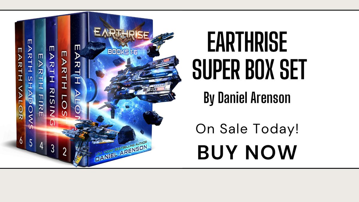 eBookBooster's tweet photo. Unlock six epic journeys in one Super Box Set with the Earthrise series by Daniel Arenson. 2,000 pages of riveting sci-fi awaits! #BookLove #SciFi https://t.co/8ZNyaJ88iD https://t.co/LfIsOPBREX