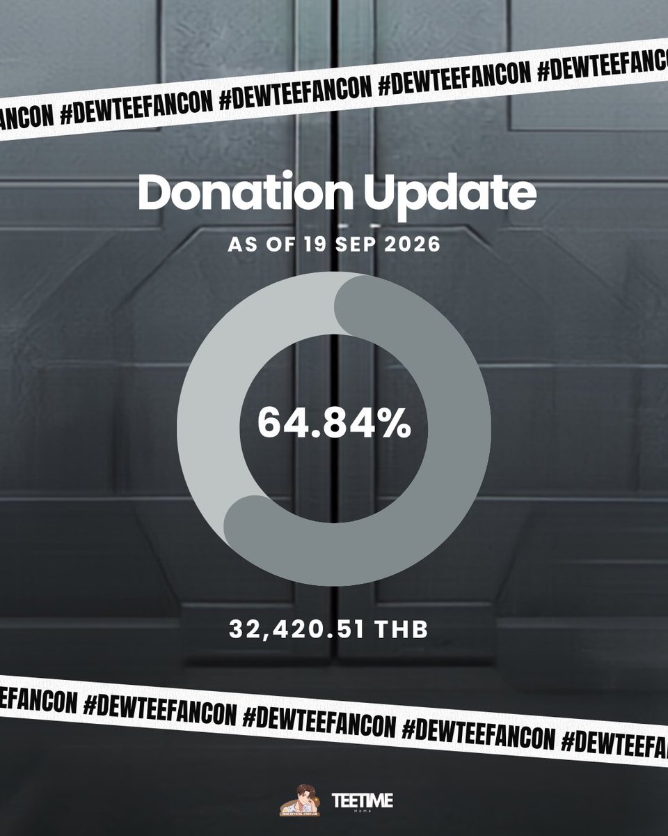Dewjsu_club's tweet photo. 📍Donation Update
Project for #DewTeeFancon

🗓️ 19 Sep 2026
💰 32,420.51 THB

Donation Period : Today - 20 Oct 2026 

#dewtee #dew_jsu #tee_vtp https://t.co/KKSJ5Nsvbn