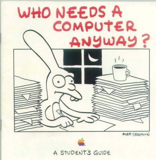 internetpreai's tweet photo. the art that simpsons creator, matt groening created for apple in 1989 https://t.co/6Slm9lOZow