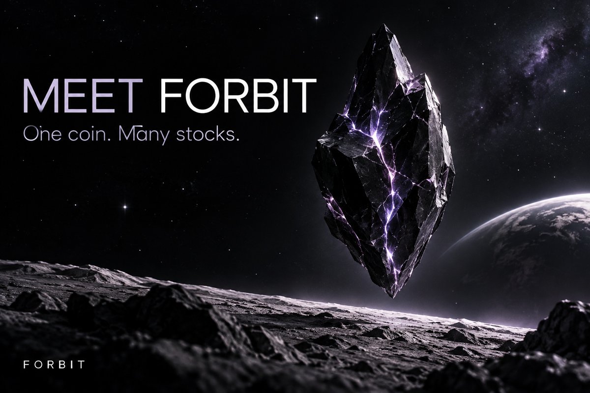 useForbit's tweet photo. Meet Forbit.

One coin. Many stocks.

A new orbit for crypto and tokenized-stock ideas. We're building around a simple question: what could one coin become when the basket is bigger?

Welcome aboard. https://t.co/GSCPdReNhb