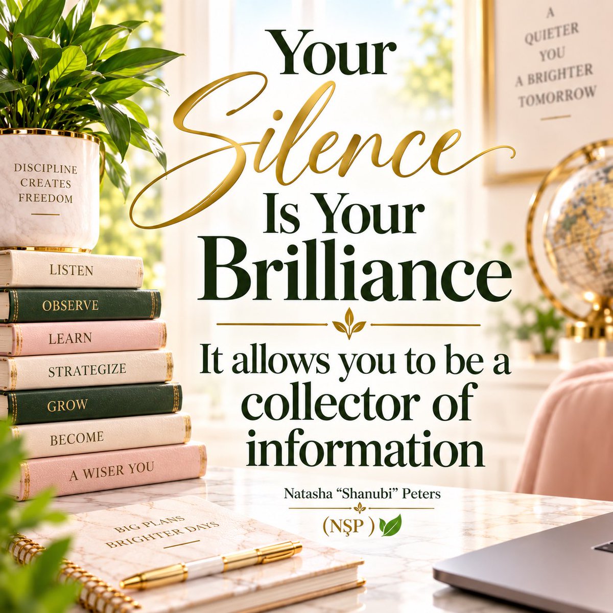 iamnatashaSP's tweet photo. Being silent or quiet is not a weakness. It’s pure brilliance.
Join my telegram community for growth & updates.
https://t.co/UkwQthR10u
#genius
#ShanubiCollection
#shanubispeaks
#natashashanubipeters https://t.co/zpu5KuSt2x