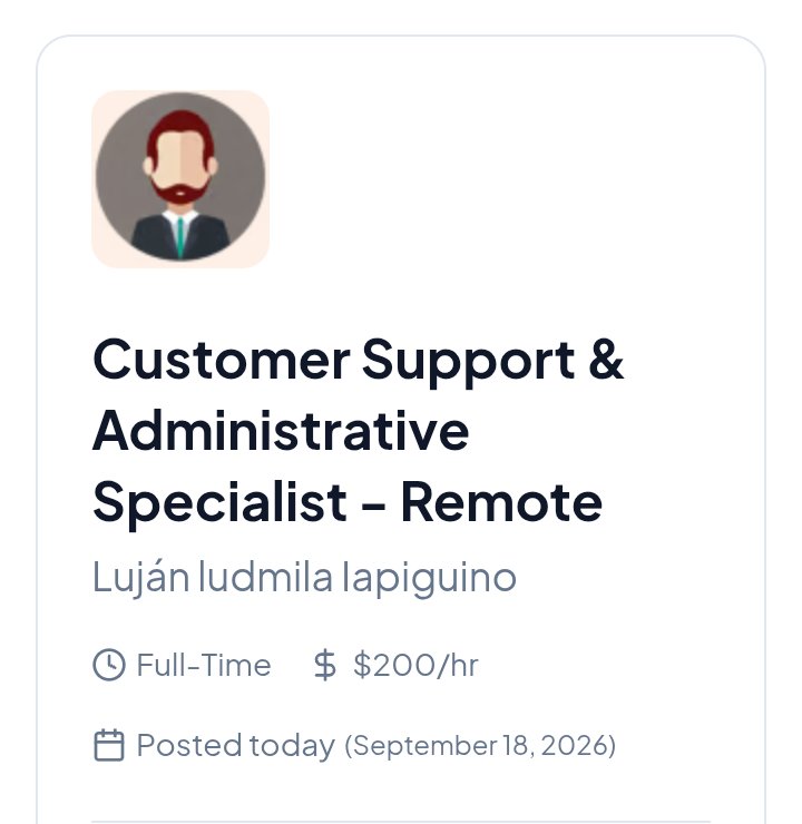 kingsleyEz71789's tweet photo. 💰 $200/hour

CUSTOMER SUPPORT &amp; ADMINISTRATIVE SPECIALIST

A remote entry-level role combining customer support with admin work — managing emails, schedules, travel arrangements, support tickets, escalations and daily team priorities. https://t.co/1ZF5ibdv4j