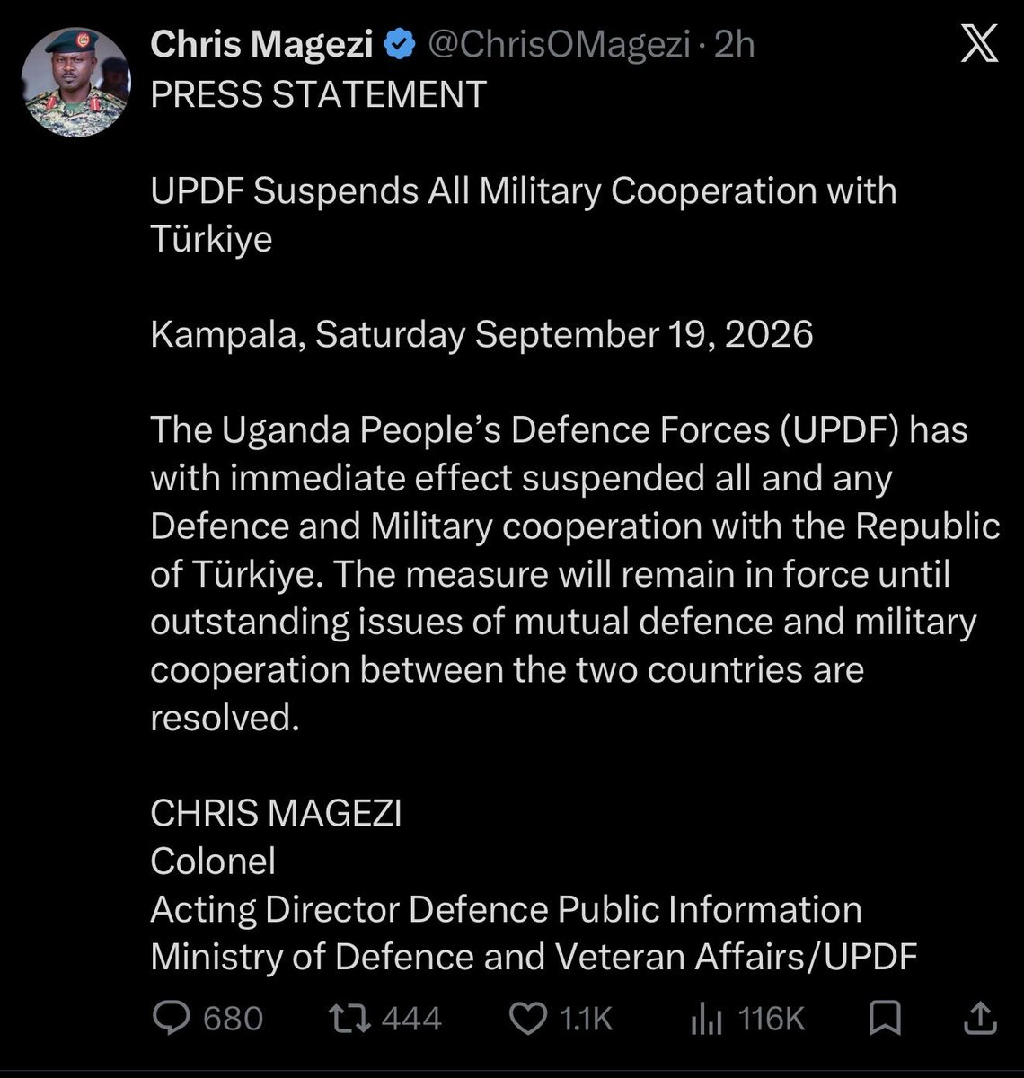 AK_Ashr's tweet photo. Can’t believe what I just read on @ChrisOMagezi ‘s official X account. Using state offices to run pure stupidity that’s M7 drunkard son’s new task (Muhoozi) —the system is completely broken.
#FreeAllPoliticalPrisonersInUganda https://t.co/9631uicx6Y