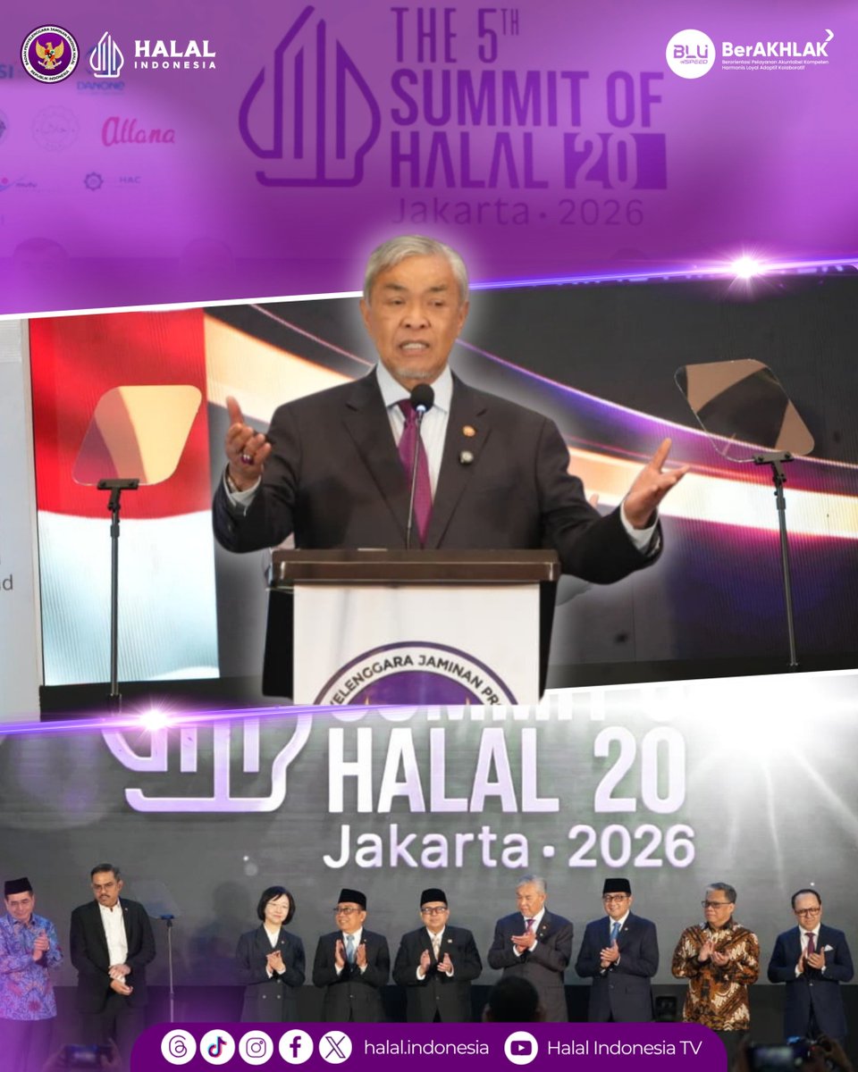 halalindonesia_'s tweet photo. Recap Day 1 | Halal-20 Summit of Halal 2026

Hari pertama The 5th Summit of H20 Jakarta 2026 mempertemukan ratusan stakeholder jaminan produk halal dari 48 negara.

Forum H20 digelar untuk memperkuat kolaborasi global dalam membangun ekosistem halal yang semakin terintegrasi dan https://t.co/00afD1wCgu