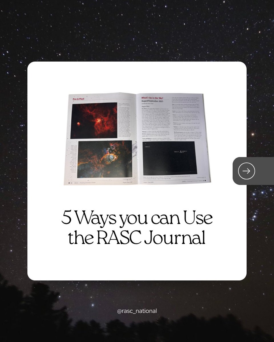 rasc's tweet photo. The Journal is a bi-monthly publication of The Royal Astronomical Society of Canada.
The online copy of the Journal is available for download for all members. Become a RASC member today: https://t.co/FrnIzr5vkP https://t.co/YWvz62WqE3