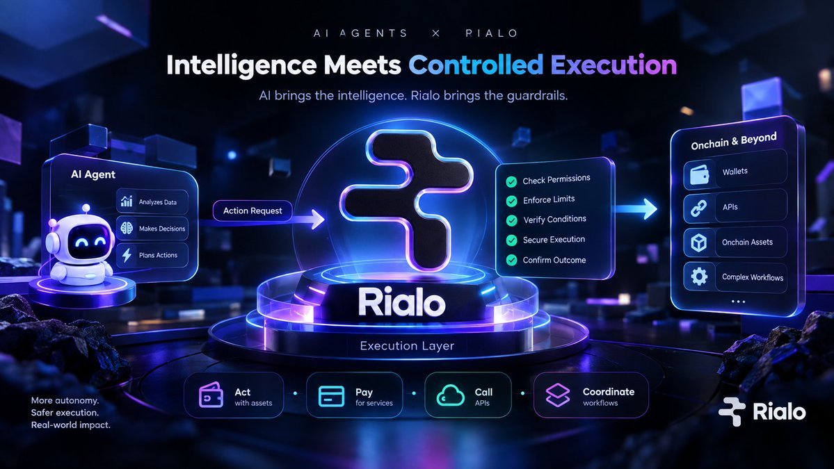 RojVai7's tweet photo. But once an agent can access wallets, APIs, and onchain assets, autonomy needs guardrails.

That’s where @RialoHQ becomes interesting.

Instead of giving agents unlimited authority, Rialo can put an execution layer between the agent’s decision and the final action.

The agent decides what it wants to do.

Rialo can help determine:

→ Is this action permitted?
→ Does it stay within the defined limits?
→ Are the required conditions met?
→ Can it execute securely?
→ Can the outcome be verified later?

This creates a model where agents can interact with assets, pay for services, call APIs, and coordinate complex workflows without requiring blind trust.

AI brings the intelligence.

RBut once an agent can access wallets, APIs, and onchain assets, autonomy needs guardrails.

That’s where @RialoHQ becomes interesting.

Instead of giving agents unlimited authority, Rialo can put an execution layer between the agent’s decision and the final action.

The agent decides what it wants to do.

Rialo can help determine:

→ Is this action permitted?
→ Does it stay within the defined limits?
→ Are the required conditions met?
→ Can it execute securely?
→ Can the outcome be verified later?

This creates a model where agents can interact with assets, pay for services, call APIs, and coordinate complex workflows without requiring blind trust.

AI brings the intelligence.

Rialo brings the controlled execution layer.

That combination could be an important piece of the emerging agent economyt