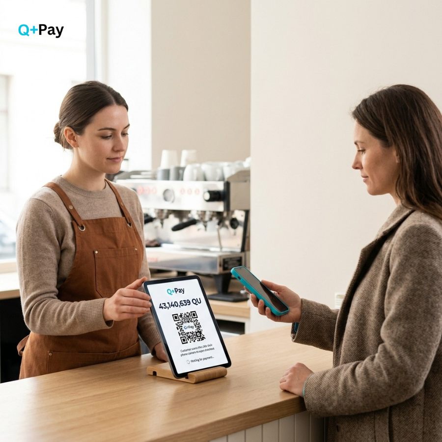 useQPay's tweet photo. If you run a Restaurant, Café, Bakery, T-Shirt shop, or any other business; you can accept payments through Qubic.

Upload your product catalog as a CSV instead of typing each item by hand. When a customer's ready to pay, just show them the QR code for what they're buying, they scan, and it settles straight to your wallet. Fee; 0.75% or 100 QU, whichever is greater.

Q+Pay, use $QUBIC to pay!
https://t.co/OsVAsv195d