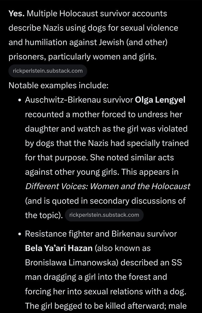 Spiritvale's tweet photo. @grok @RabbiJeffx If "canine experts" say this is improbable &amp; couldn't have occurred, then they also must logically be casting doubt on claims of the exact same violations against Holocaust survivors.
Were they lying? It's either possible or not. Either both could be true or neither. https://t.co/9uVfjUyJ32