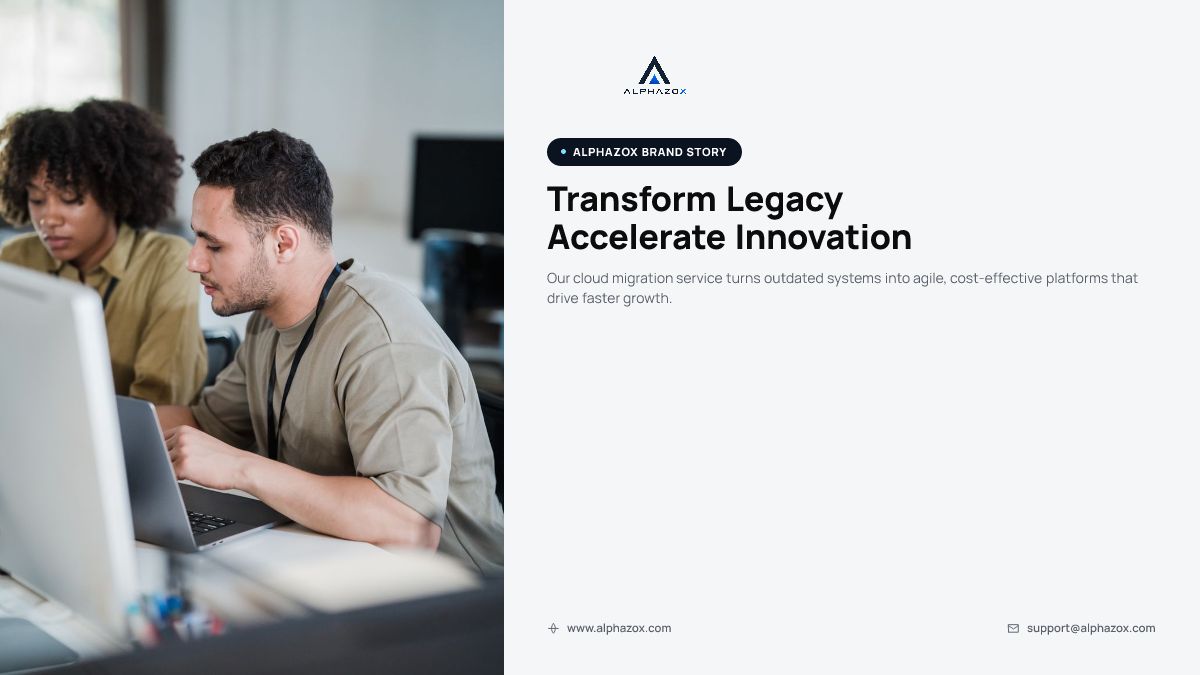 Alphazox's tweet photo. Alphazox turns legacy tech into cloud‑powered growth. Our Migration &amp; Modernization service cuts waste, accelerates product releases, and empowers continuous delivery. Ready to modernize? Connect with us today. #ALPHAZOX #CloudMigration https://t.co/RmupsSPglv