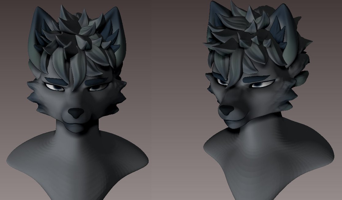 luvixxx1's tweet photo. A glimpse of the process of working on the bust :З
#furryartㅤㅤㅤ https://t.co/kWdXeEbtqC