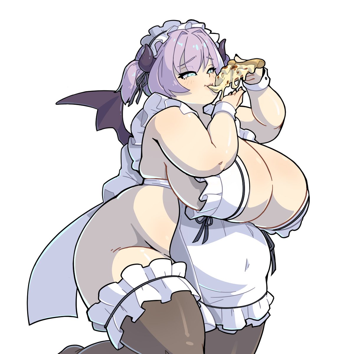 MorningPanda's tweet photo. I really love drawing plush woment eating...💦#我野描いた https://t.co/tWSStzlGrl