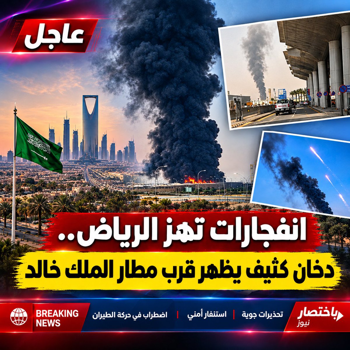 B5tsarNews's tweet photo. 🚨 #عاجل من #الرياض !

إنذارات جوية… دوي انفجارات… ودخان أسود كثيف قرب #مطار_الملك_خالد! 🔥✈️

ماذا حدث في سماء العاصمة #السعودية؟ وما حقيقة المشاهد المتداولة؟ وهل تأثرت حركة الطيران؟

🎥 شاهد التفاصيل كاملة في الفيديو واكتب لنا رأيك في التعليقات.
https://t.co/3FXqRNdQmr https://t.co/wMCWu65q5b
