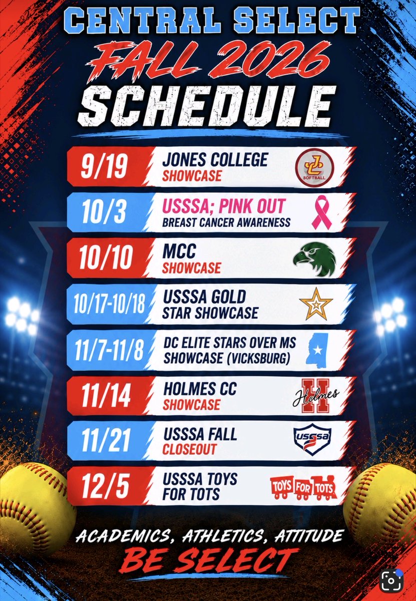 AddysonWallace3's tweet photo. Fall schedule 2026
# Jones College today 8 &amp;9:30 https://t.co/ifmgMvyTZP
