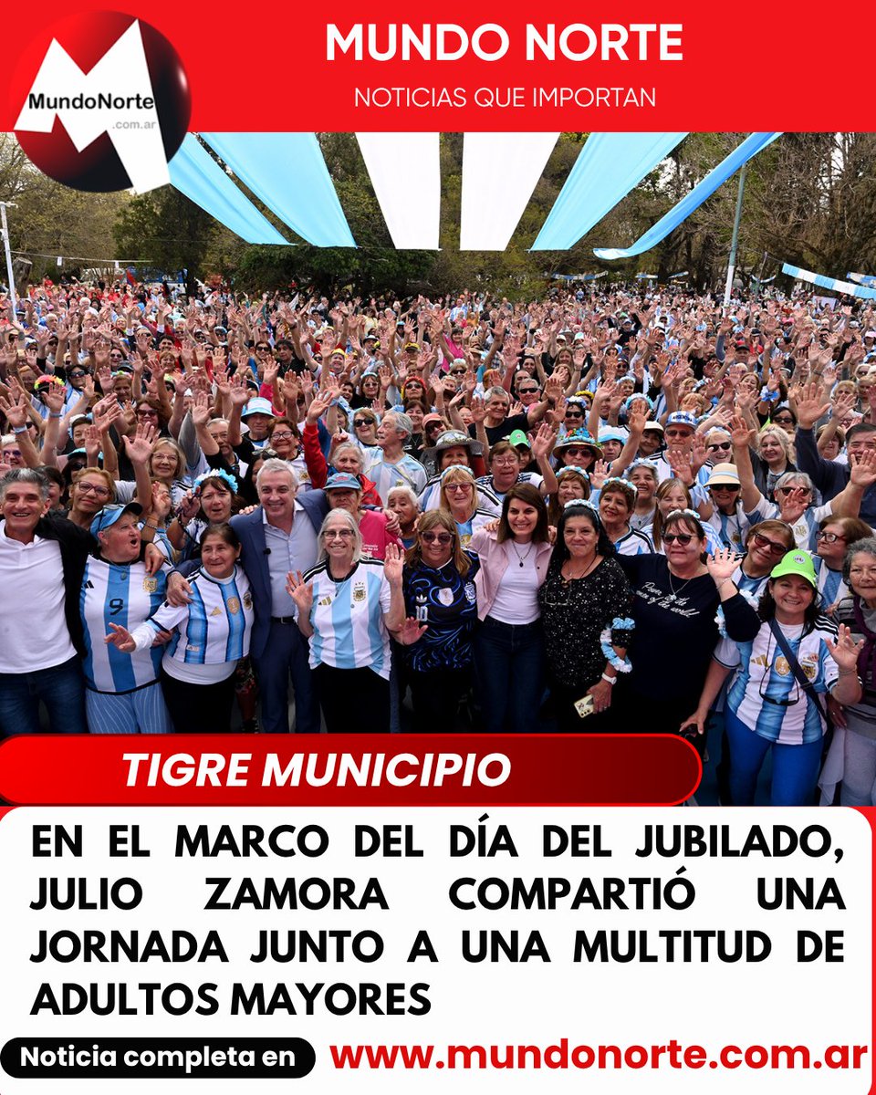 MundoNorteTW's tweet photo. En el marco del Día del Jubilado, Julio Zamora compartió una jornada junto a una multitud de adultos mayores
https://t.co/5ckCqLLxJq
#DíaDelJubilado #tigre #JulioZamora #AdultosMayores #mundonorte https://t.co/6Qk0pgczqU
