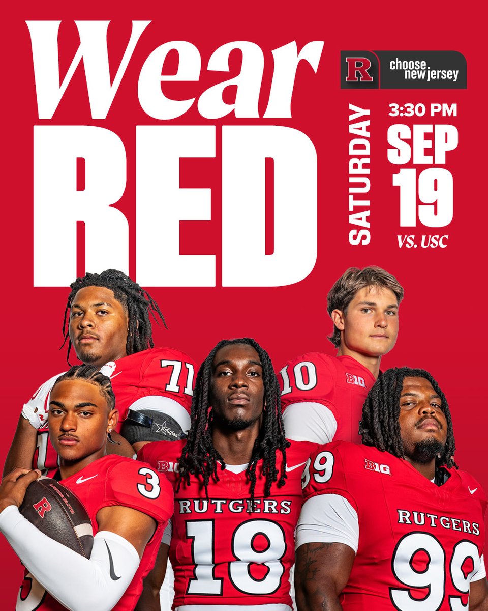 rutgers_nil's tweet photo. Gameday looks good in red 🛡️❤️ 

@RFootball 
#RNIL #RutgersFootball #WearRed https://t.co/Vt6opJprJQ
