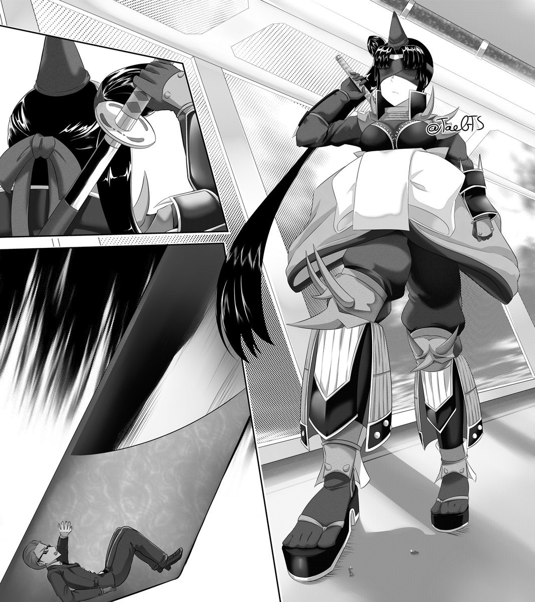 tae_gts's tweet photo. After finishing her training on the Storm Border, Taira is unaware of the presence of BB Dubai's assistants as she walks down the hallways.
Commission for @SenpaiAlter Thank you!
#sizetwitter #FGO https://t.co/XRkKmYpF1X