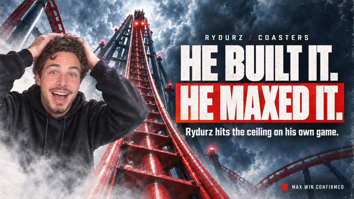 Jcaps08's tweet photo. He built it. He maxed it. 🎢🔥

@rydurz  hits the full 50,000x MAX WIN on COASTERS, @BUTTERSLOTS  second release.

Five years after starting his streaming journey, he’s celebrating a max win on his own game. Watch the moment and his reaction below. 👇 https://t.co/q3hfRJX0BP