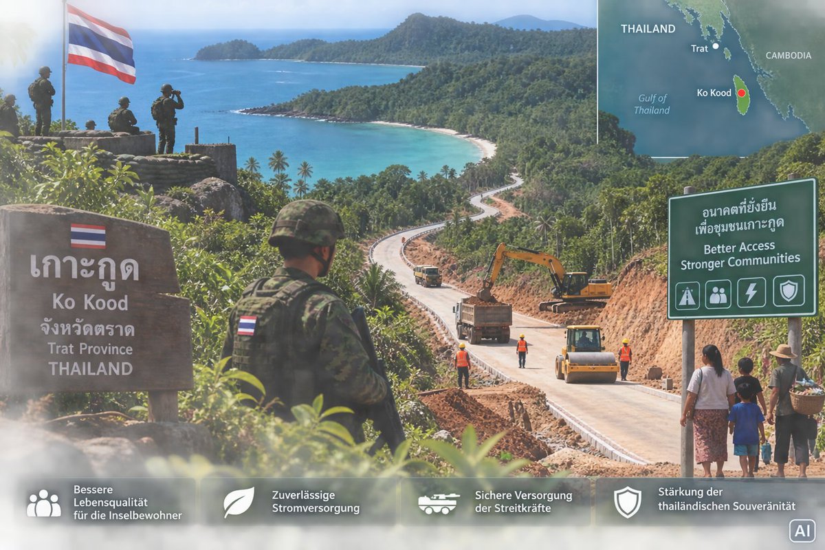 assweiler's tweet photo. Strategische Infrastruktur im Golf von Thailand: Neue Straße auf Ko Kood soll Militär stärken und Zivilbevölkerung anbinden

https://t.co/x0FbfjTpje https://t.co/CbaJ3MOptC