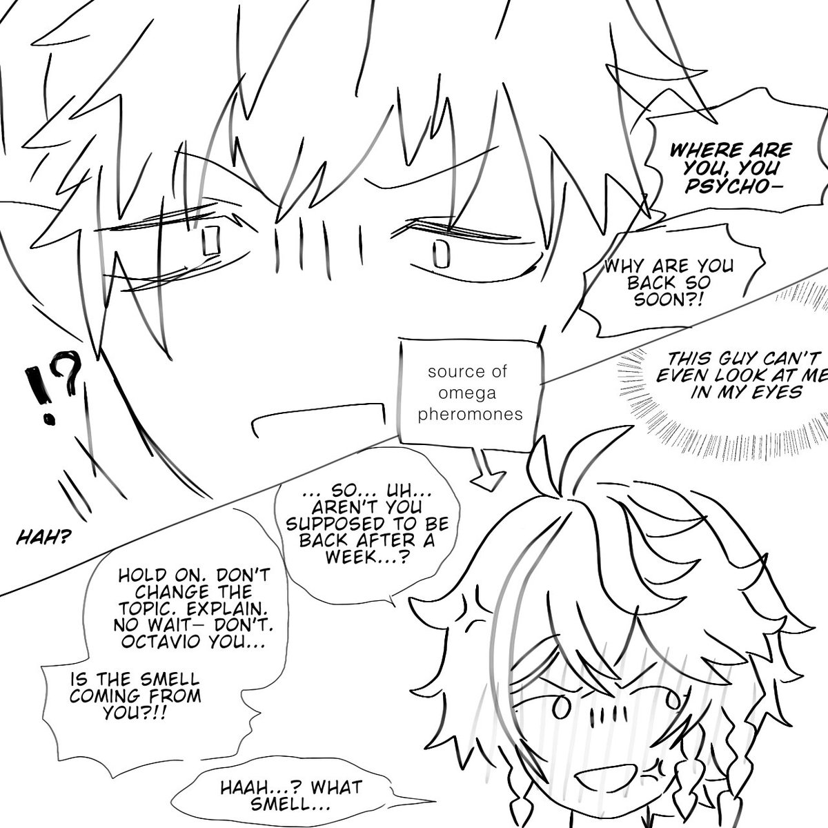 Unseisomayo's tweet photo. 【Part 1】| #Stringhunter 
╰─「 The "O" stands for Omega !」
───────────────
The string musician who meticulously hides his secondary gender was discovered by their hunter... How will this String Musician conduct his way out of this? https://t.co/87dZDP1ymK