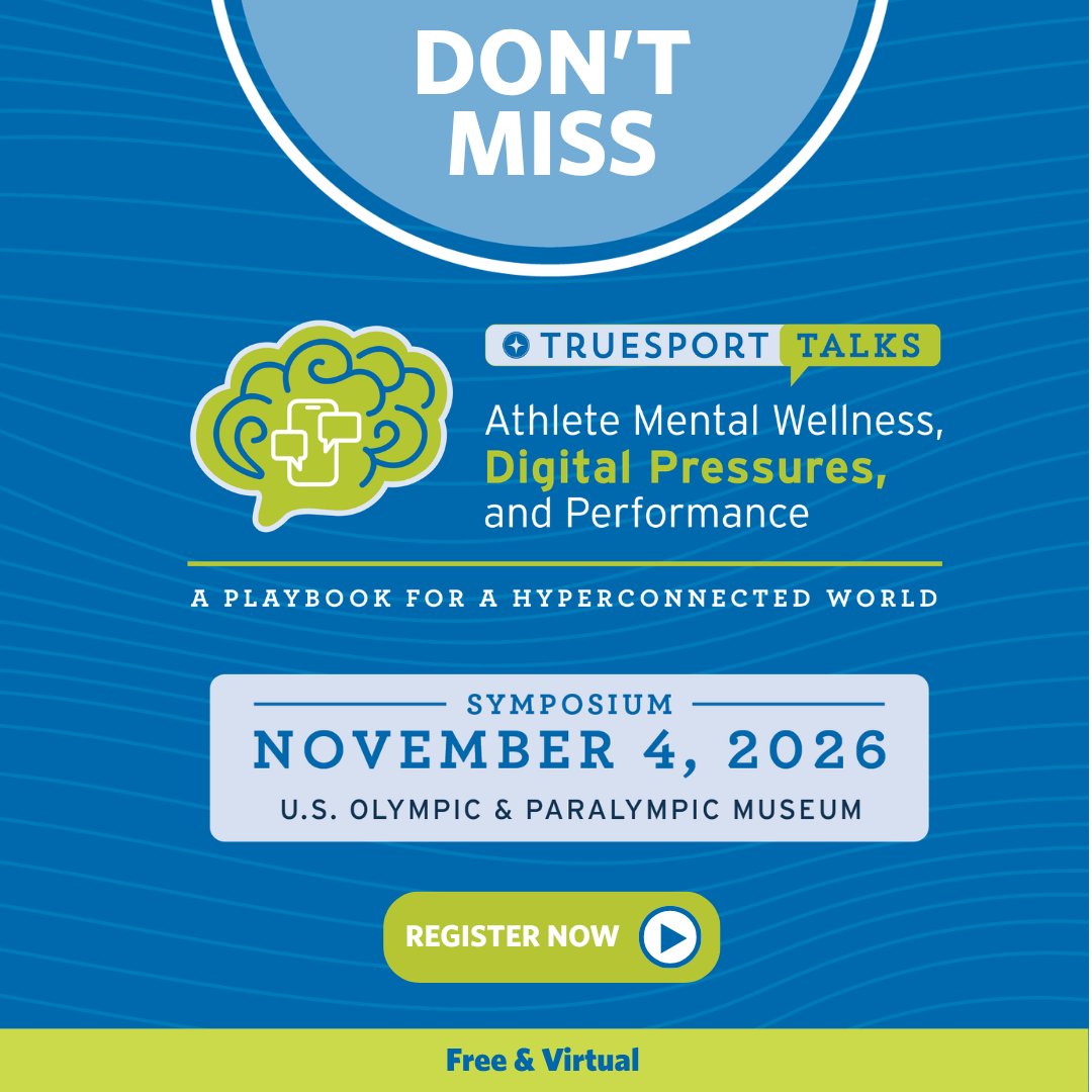 TrueSport's tweet photo. For young athletes, pressure does not always end when the game does.

Social media, group chats, public performance commentary, and the expectation to always be available can add another layer to sport. Join TrueSport Talks: Athlete Mental Wellness, Digital Pressures, & Performance to explore how the youth sport community can help athletes navigate those pressures with confidence, balance, and support.

Register: https://t.co/boEU72ATnb
Wednesday, November 4 at 8:30 a.m. MST

#TrueSportTalks #TrueSport #DigitalWellness #YouthSports #AthleteMentalWellness #Teamwork