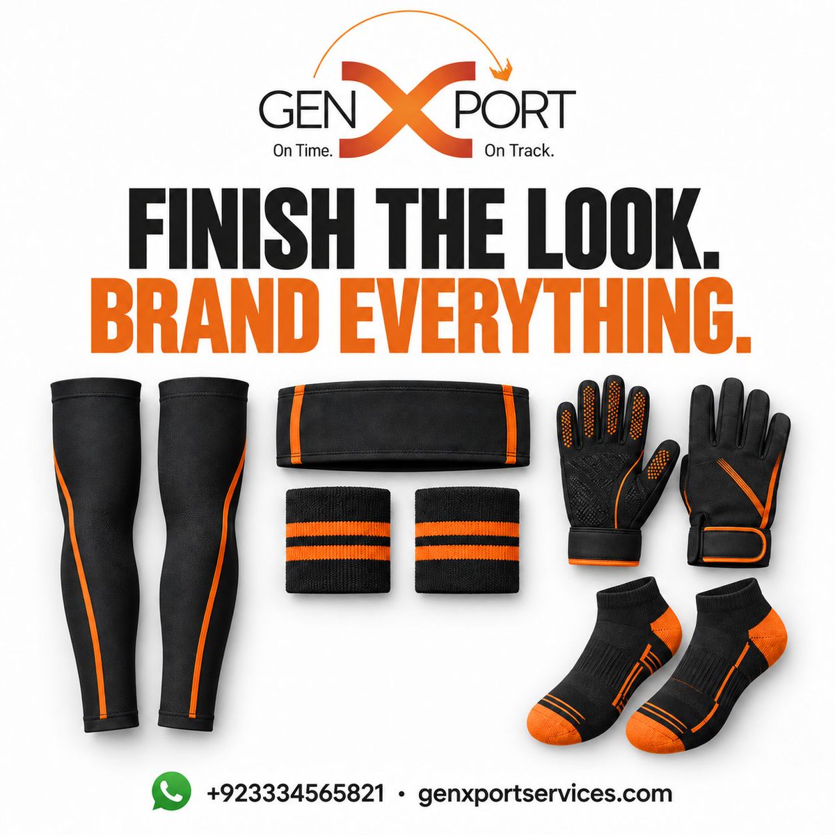 genxport's tweet photo. Build your brand beyond apparel.

Add branded accessories like:
• Compression sleeves
• Headbands &amp; wristbands
• Gloves &amp; socks
• Hair ties

Small products, big brand presence.

Which would your customers grab first?

#SportsAccessories #BrandExtension #ActivewearBrand https://t.co/76Nsq0zn6m