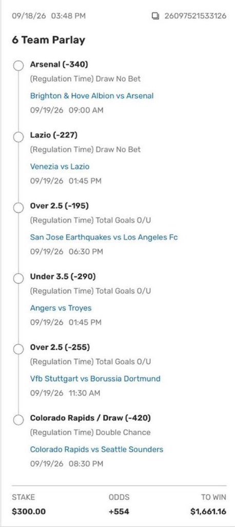 CashoutClubX's tweet photo. Wednesday Soccer⚽️ 
(+663) @Playbook 

💰$300–>$1,661.50⬇️

I will share ALL THIS $1.6K to whoever 💚 &amp; comments👇🏻

🔗 https://t.co/jzHtW5qsq8 https://t.co/IyT76sg6gb