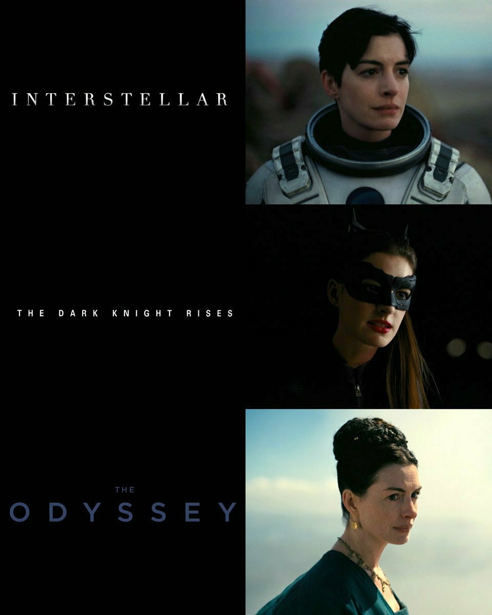 Boxreport's tweet photo. Curiosidade cinéfila:

A Odisseia é o filme de maior bilheteria da carreira de Anne Hathaway.

O longa dirigido por Christopher Nolan já arrecadou U$ 1,7 bilhão em bilheteria mundial.

Anne Hathaway já trabalhou com Nolan três vezes, uma parceria que sempre deu certo. https://t.co/UmAdNbJrKh