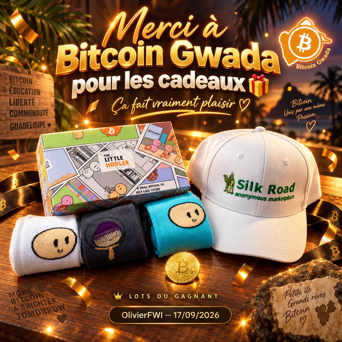 BitcoinGwada's tweet photo. Merci à tous ceux qui étaient présents au meet-up de cette semaine, on était loin de se sentir en bear market. 😉🔥

Et félicitations à @CaillonO pour avoir décroché son diplôme sur @planb_network et remporté les cadeaux du Cahier de Vacances Bitcoin, édition 2026. 🏆🟠 https://t.co/oG6TzM5P6A