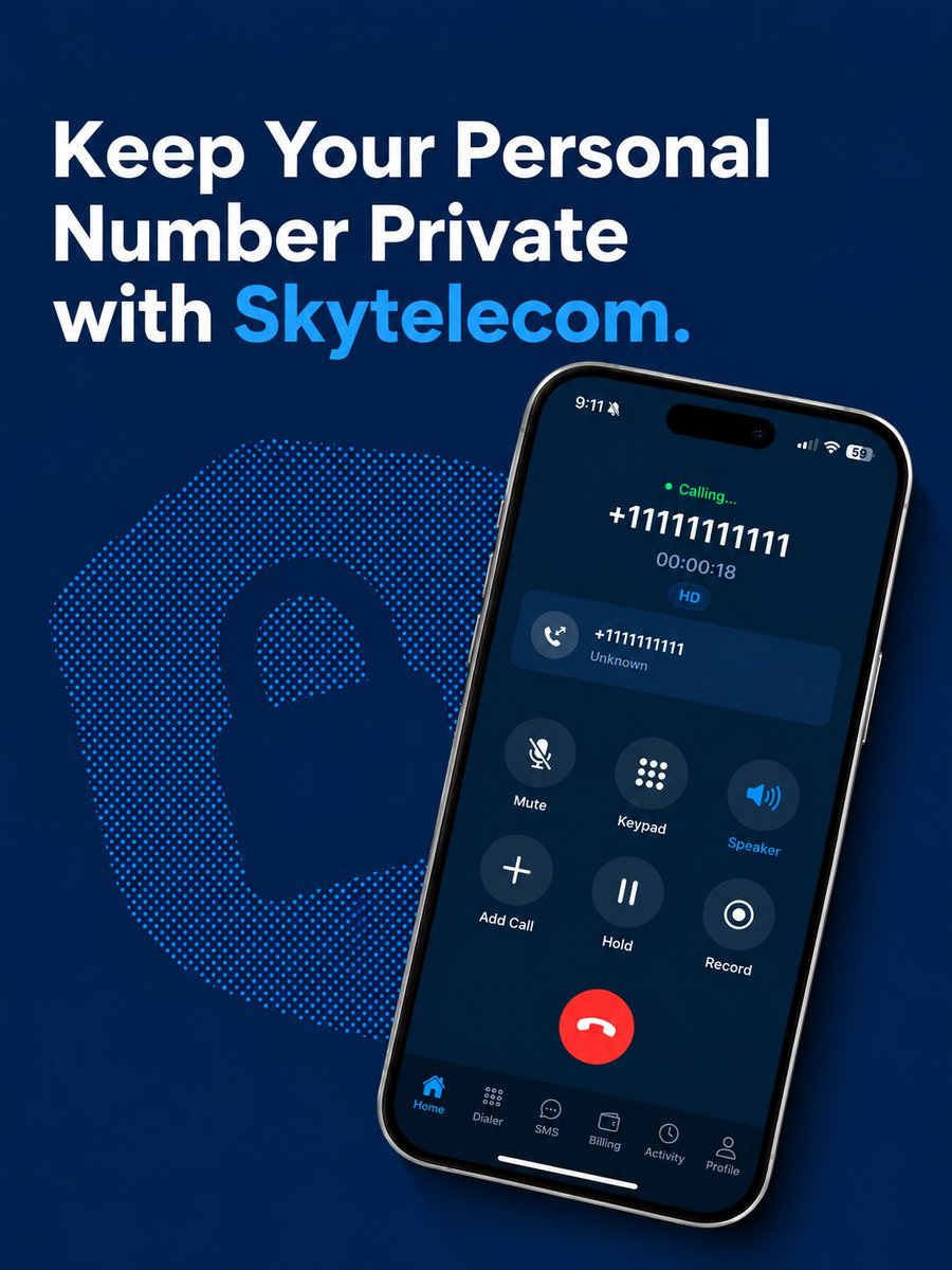 Skytelecom_x's tweet photo. Keep your personal number private while staying connected with your customers. 🔒📞

With Skytelecom, keep business and personal calls separate.

Your number. Your privacy. Your choice.

#Skytelecom #VoIP #BusinessCalling #Privacy https://t.co/DBOsstpSJV