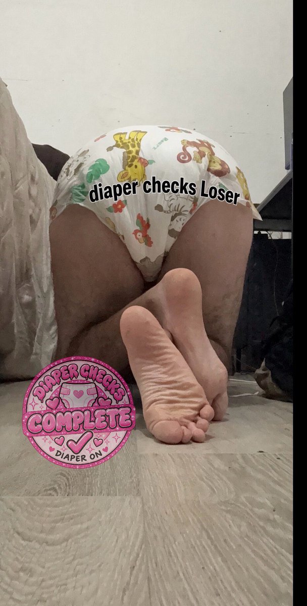 DiaperChecks's tweet photo. That escalated quickly. @voidedwraith2 came back for another round of Diaper Checks with new cute puffy Safari Diapers!!! 🦒 Slept in them too like a good Diaper Boy. https://t.co/rVzQuHeaRU