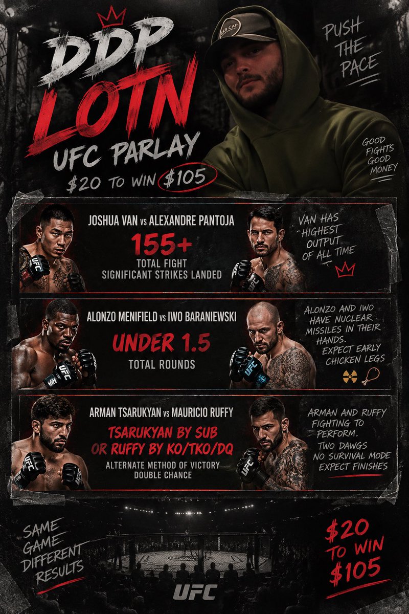 dpfightIQ's tweet photo. #UFC331 IS HERE. DDP LOCKS. #parlay #draftkings https://t.co/4M8mGPzIDj