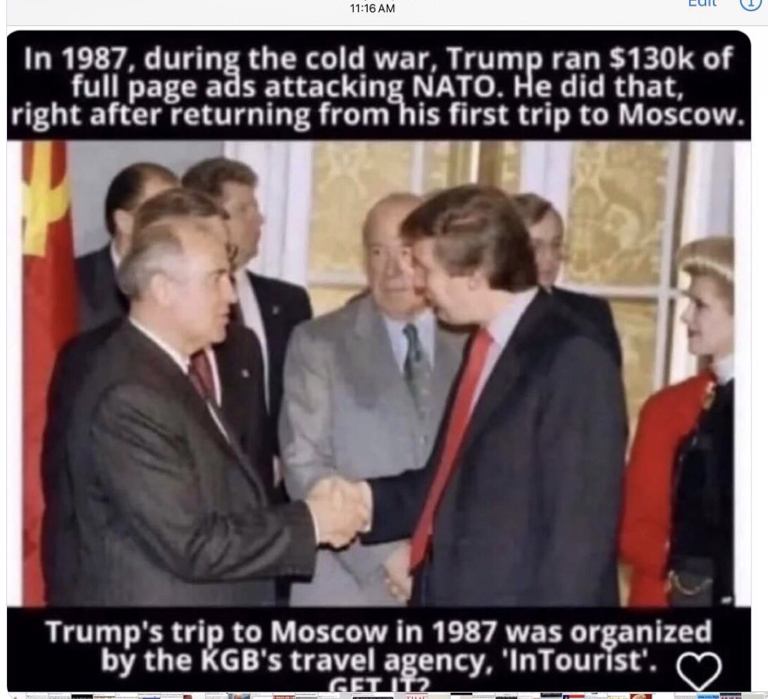 LucyA18792319's tweet photo. @MissionArtist Yep! Trump is been Russia’s bitch since then https://t.co/6JRostcipr