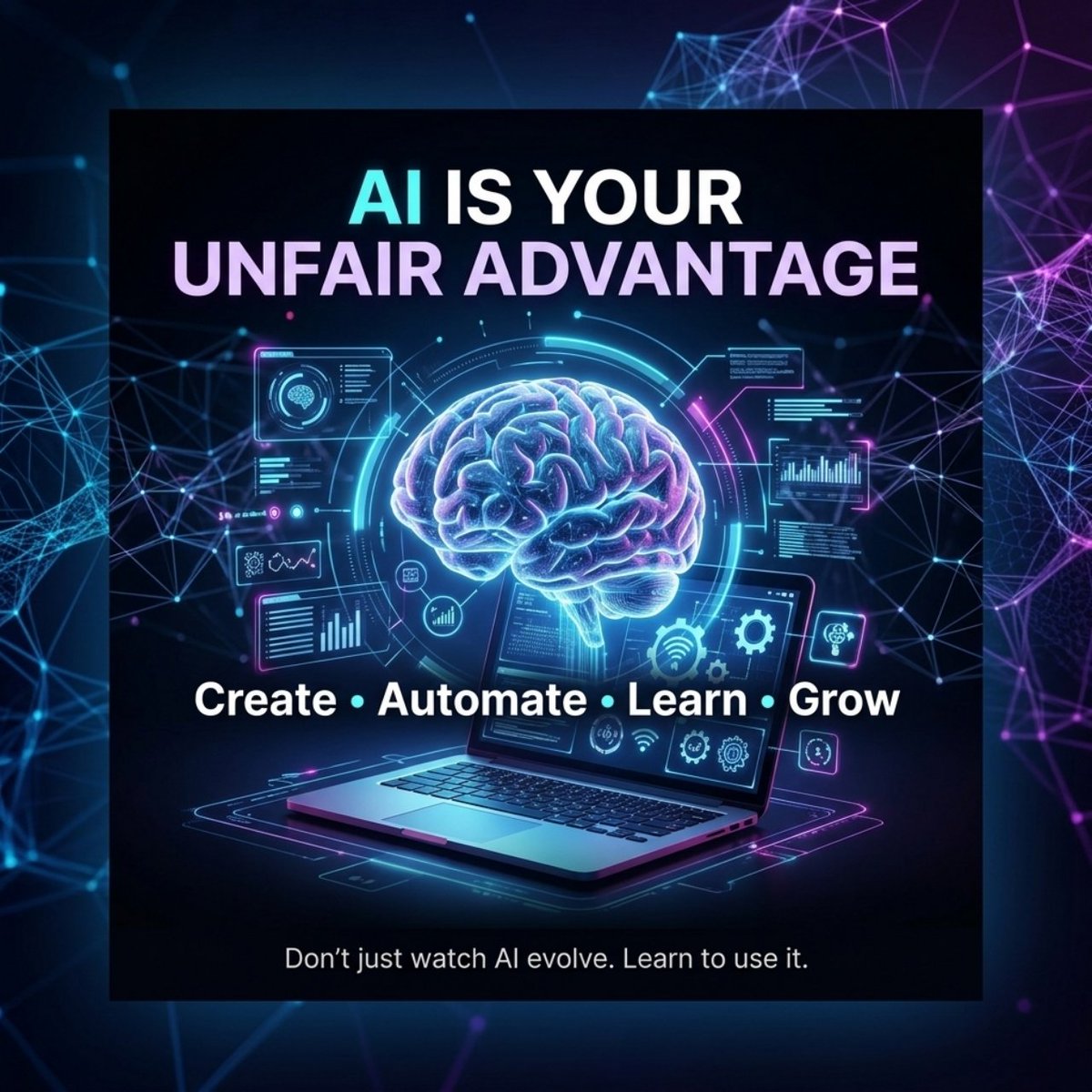 FahimSalimAI's tweet photo. 🤖 AI isn’t just the future — it’s becoming the unfair advantage of today.
Learn how to use AI to: 
• Automate repetitive tasks 
• Create content faster 
• Build digital products 
• Improve productivity 
• Discover new online opportunities
Don’t just watch AI evolve. https://t.co/WMX3aGTtVp