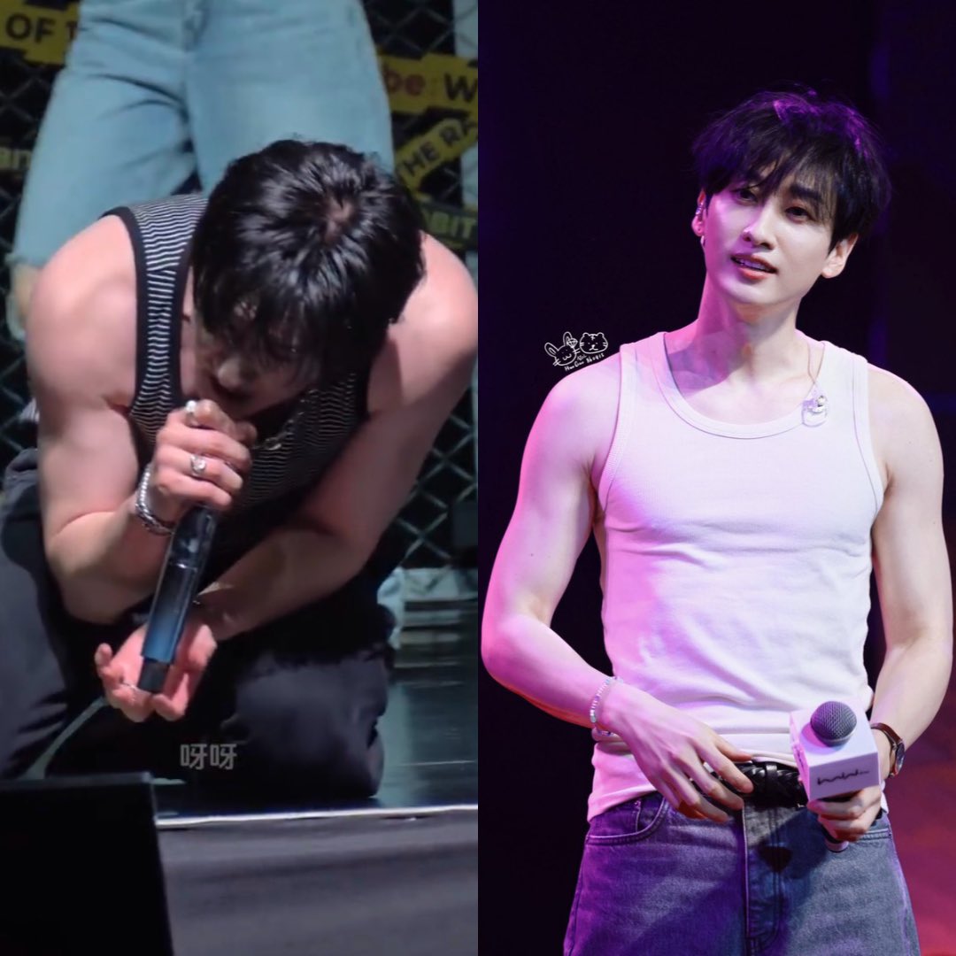 tokki_jinnhae's tweet photo. i mean come on, both pics were literally LESS THAN 10 months apart and here, we get a buffed up hyukjae brooooo i’m not sleeping tonight for sure 😭 https://t.co/1guQPsmOz5