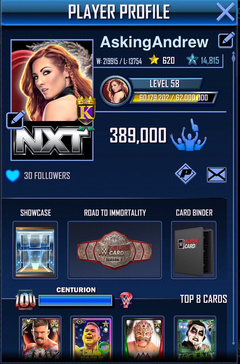 Asking_Andrew95's tweet photo. I am looking for a good active team.  I recently returned to the game after taking a break due to my mental health. I will participate &amp; do my part in all team based events. Mail me in game or message me on here thank you. #WWESupercard https://t.co/egdbhRa2Sw