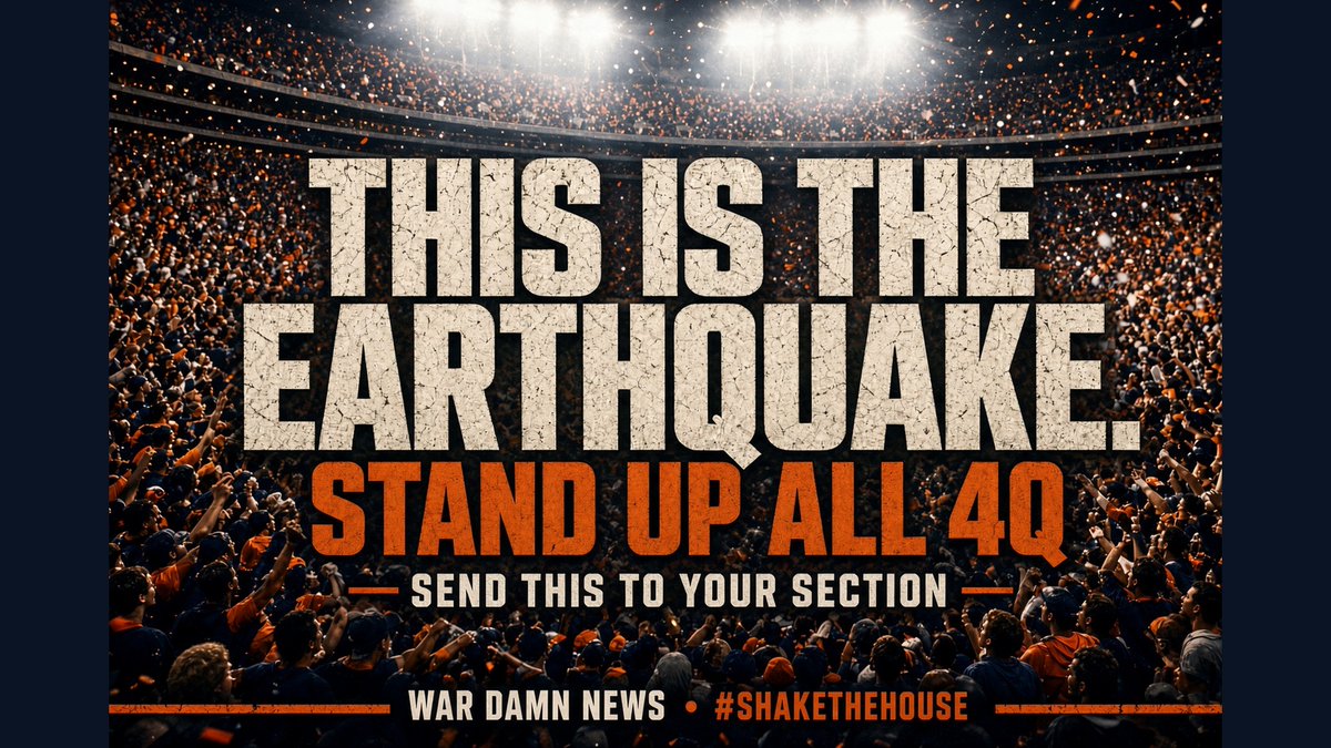 WarDamnNews's tweet photo. LSU has been selling one jump since 1988.

79,431 people. One play. They named the whole night after it.

Tonight is 88,043, Florida is in the building, and this bowl holds noise.
Send this to your section before you leave the tailgate.

Stand up from the snap! Stay up on third down! Stay up when we score! Stay up when we don’t! Stay up in the fourth!

The student section is already on them at warmup. Do not sit down and give it back! Let’s take back the Earthquake game!

This is the earthquake.
#ShakeTheHouse #TakeTheEarthquake #AUBvsFLA #WarDamnNews #WarEagle #AuburnFootball