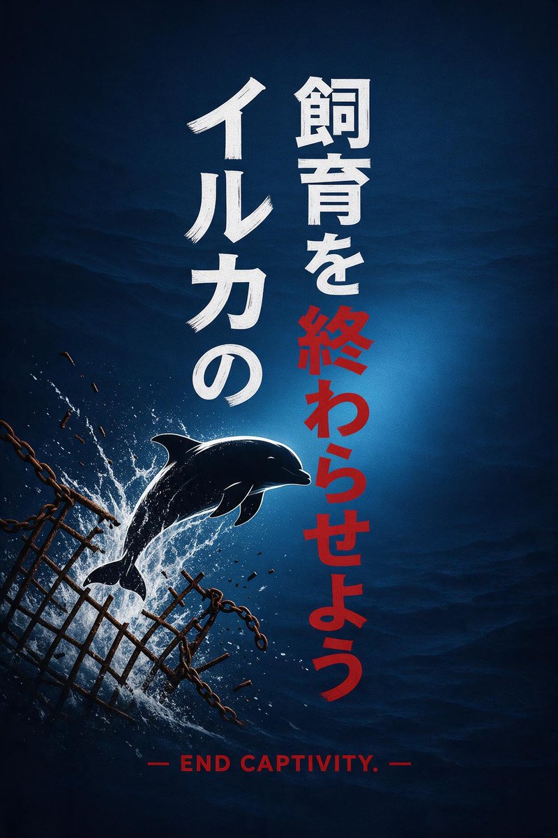 janischshane's tweet photo. captivity を終わらせよう**
日本の野生イルカは40〜50年以上生きるのに、ドルフィナリウムでは平均28〜32年。これほど知的で広範囲を泳ぐ彼らに、それは本当の人生ではない。野生では、はるかに人道的な生活を送っている。施設に行くことは寿命を縮めるシステムを支えること。代わりに野生のイルカウ https://t.co/wyiPDzAm9T