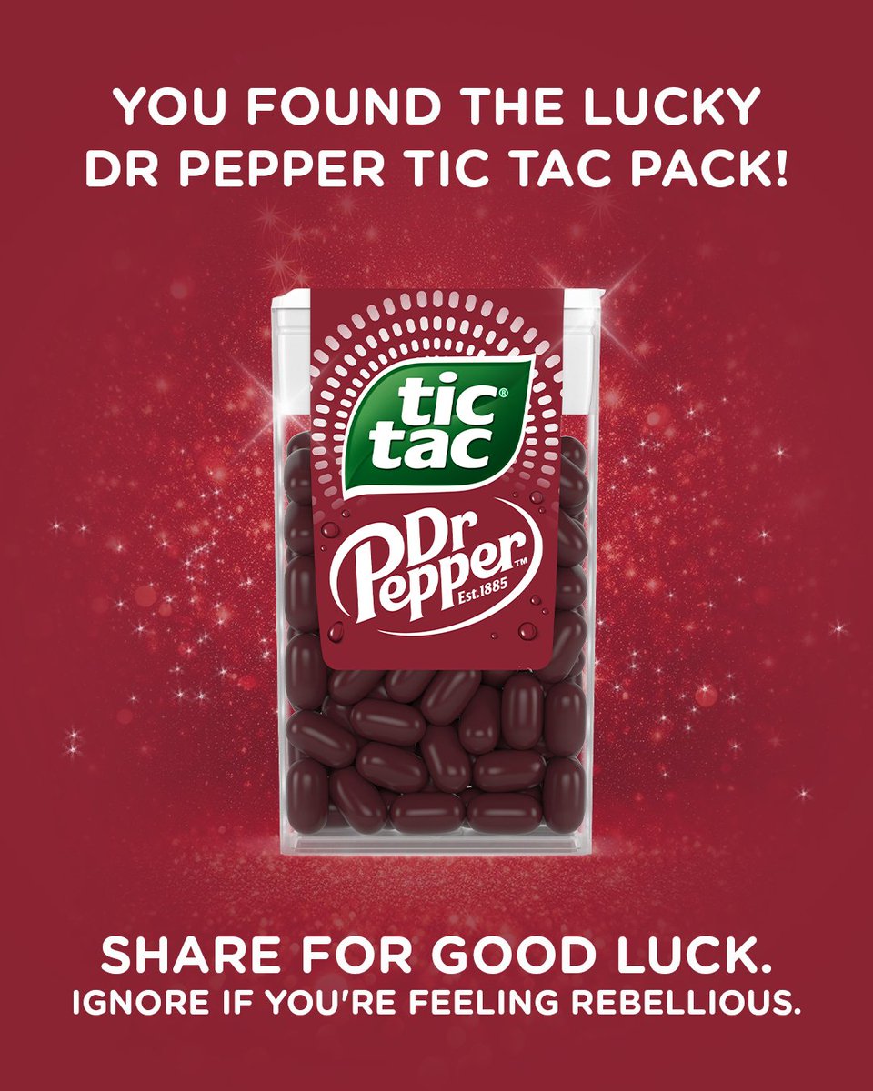 TicTacUSA's tweet photo. we support the lucky Dr Pepper Tic Tac agenda 🍀 https://t.co/l9p0wb3vAO