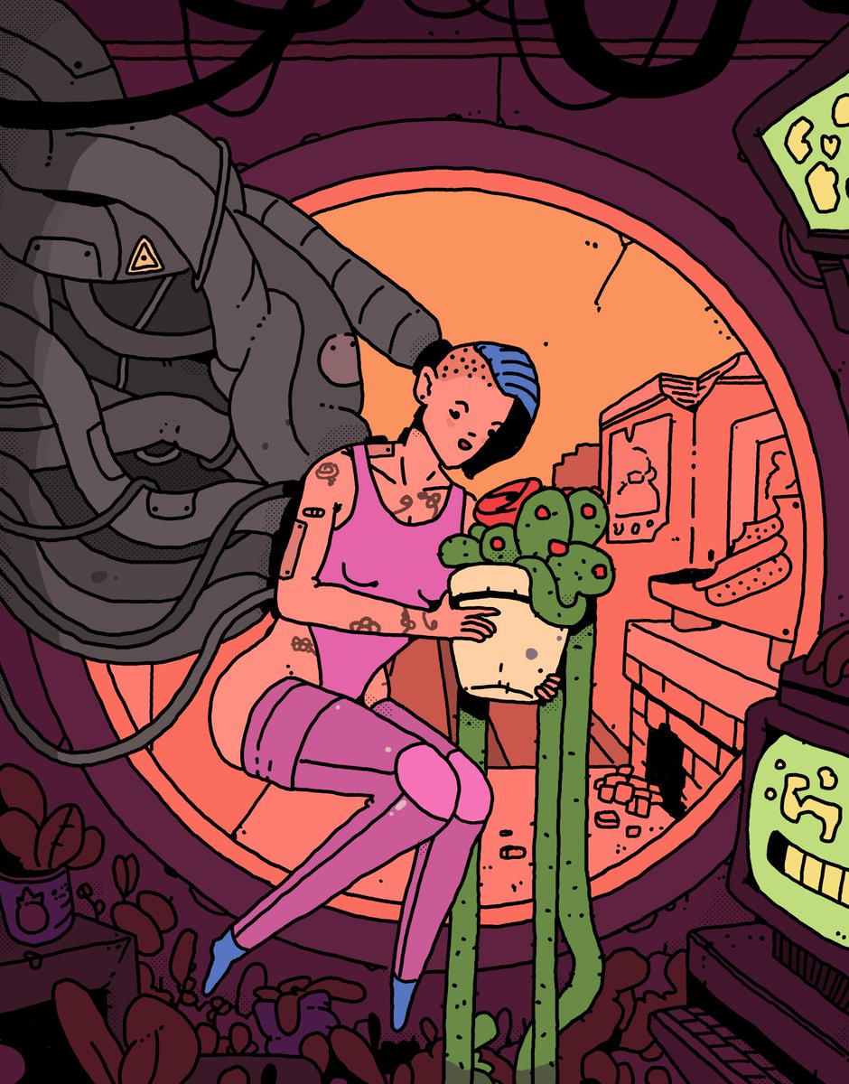 rockischillin's tweet photo. My new illustration #plants #cyborgwoman #illustration #drawing https://t.co/ukcyCBzvKX