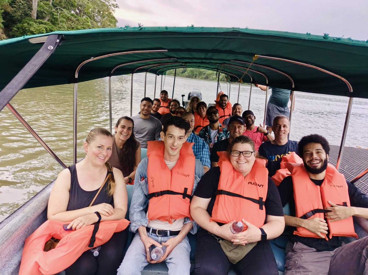 kinsta's tweet photo. Our Customer Teams are back from an unforgettable trip to #Panama. From spotting wild monkeys on a jungle boat tour to exploring incredible local food, we gathered to connect, collaborate, and share endless laughs. 

So grateful for this crew and all the memories made! https://t.co/XcZgb79ro7