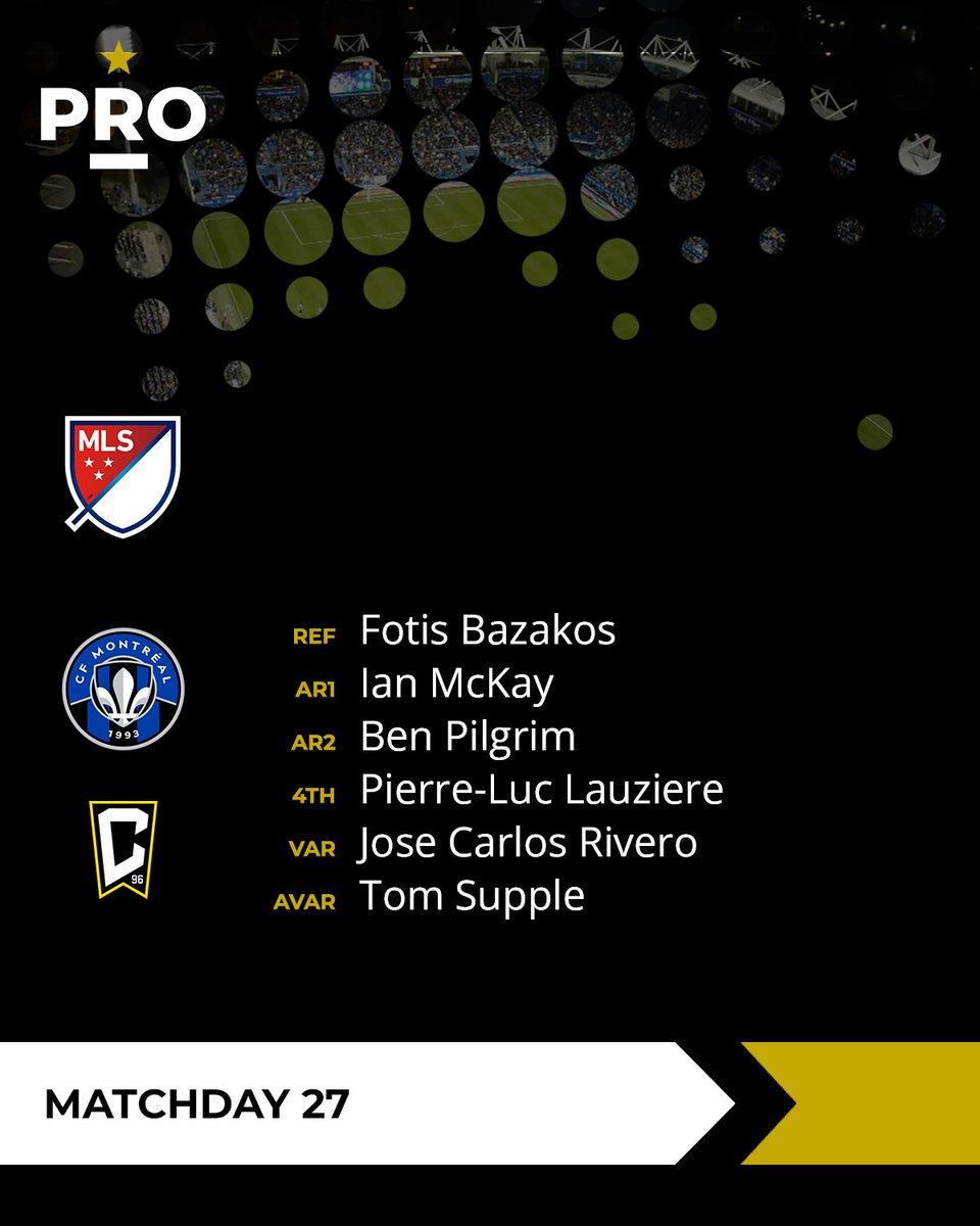 PROreferees's tweet photo. ⚽// @cfmontreal vs @ColumbusCrew (7:30PM ET)
#PRO | #MLS | #CFMTL | #Crew96 https://t.co/TdNvPmY231