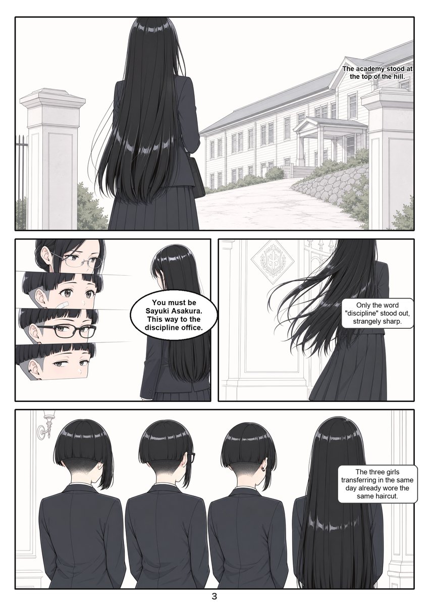 ShornStudio's tweet photo. KOUSOKUGAMI — The School Code
English edition · 33 pages, full color
An adult transfer student's first day: Appearance Code, Article Three. No exceptions.
fiction · all adults · non-sexual
https://t.co/bKlW3TEAlj
#hairfetish #bobcut #doujinshi https://t.co/2ioIA71cyl