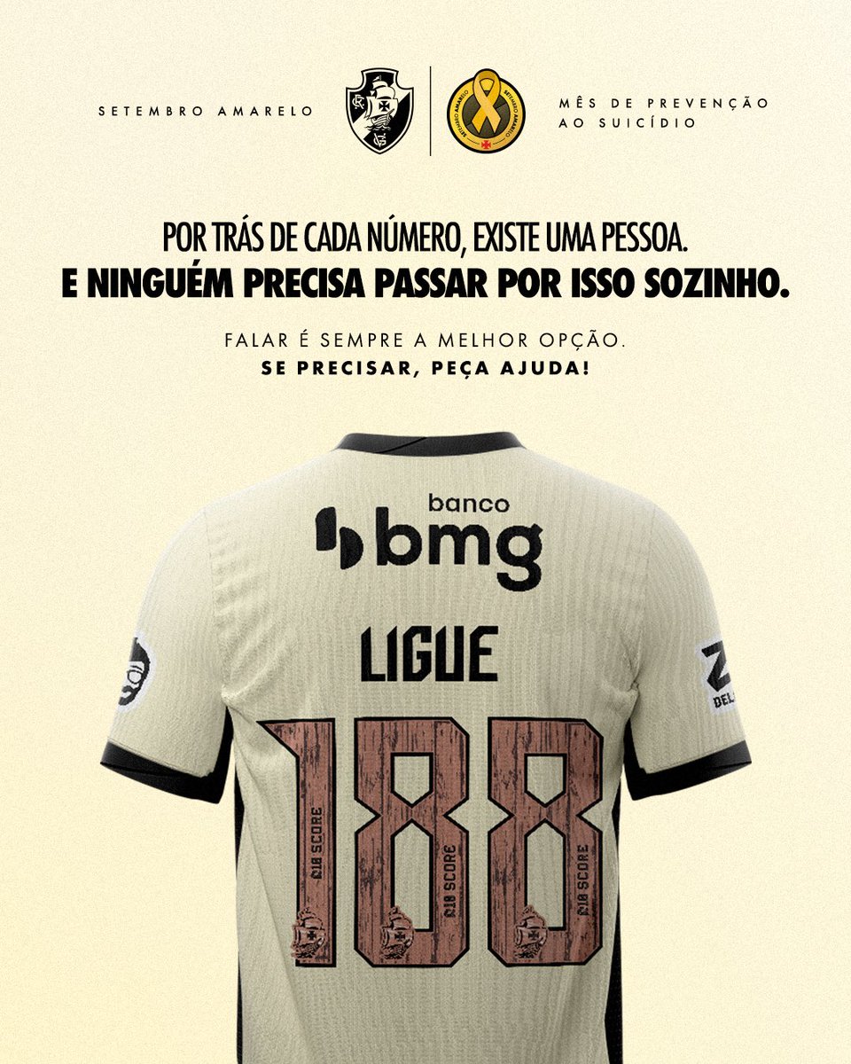 VascodaGama's tweet photo. Falar sobre saúde mental também é um ato de coragem.

Neste Setembro Amarelo, o Vasco reforça a importância de abrir espaço para a conversa, para acolher e estar presente. 💛

Se precisar, procure ajuda. Você não está sozinho.

#VascoDaGama https://t.co/mpXk4Z55Gq