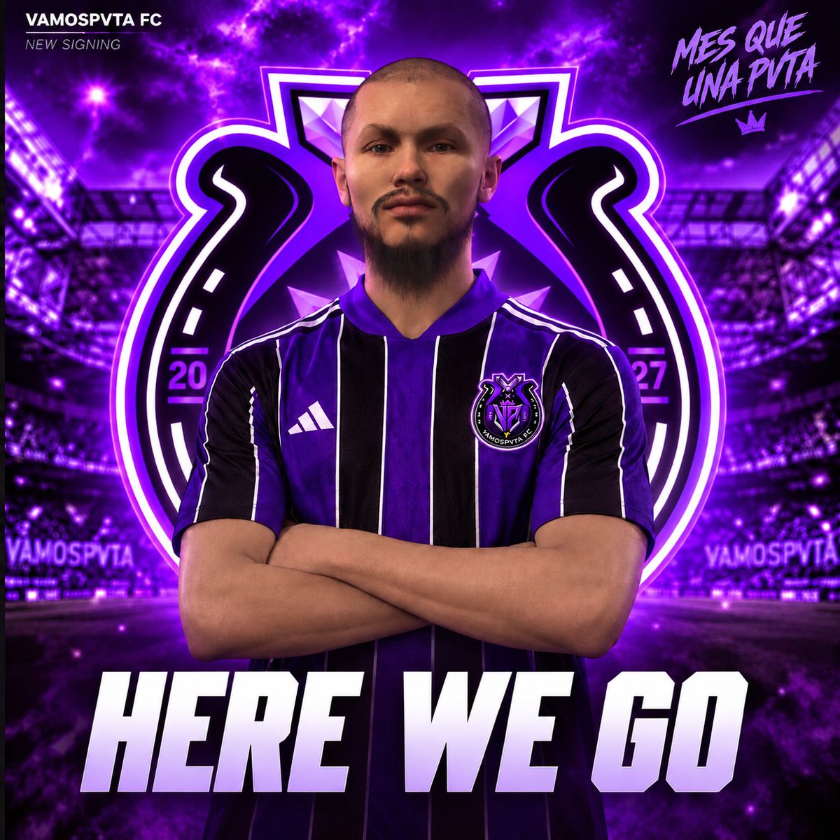 VamospvtaFC's tweet photo. 🚨 NOUVELLE RECRUE - @Dias6ix #21

Le Vamospvta FC poursuit son mercato avec l’arrivée de Makhachev pour 80 M€. Notre nouveau milieu central portera le numéro 21.

80 M€ • MC • #21
Bienvenue dans la famille.
#MesQueUnaPvta 💜🖤 https://t.co/RBfMYiNjUE
