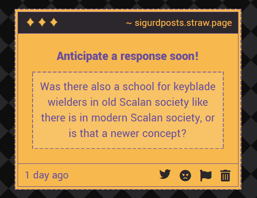 sigurdposts's tweet photo. No, but the wielders of the future were lucky to have such an optimized experience. Unlike the era that came before us, Keyblade Masters were few and far between. Teaching a population of our scale would have been quite the tall order! https://t.co/vNw2kTdJwu