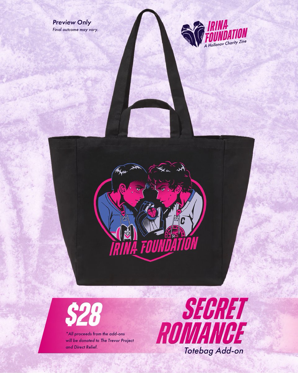 hollanovzine's tweet photo. We'll also be offering two gorgeous add-ons: a hoodie and a tote bag, perfect for showing off your love for Hollanov! 

All proceeds from our two add-ons (our gorgeous hoodie and tote bag) will be combined and split between @TrevorProject and @DirectRelief. https://t.co/fQzN5IOzjC