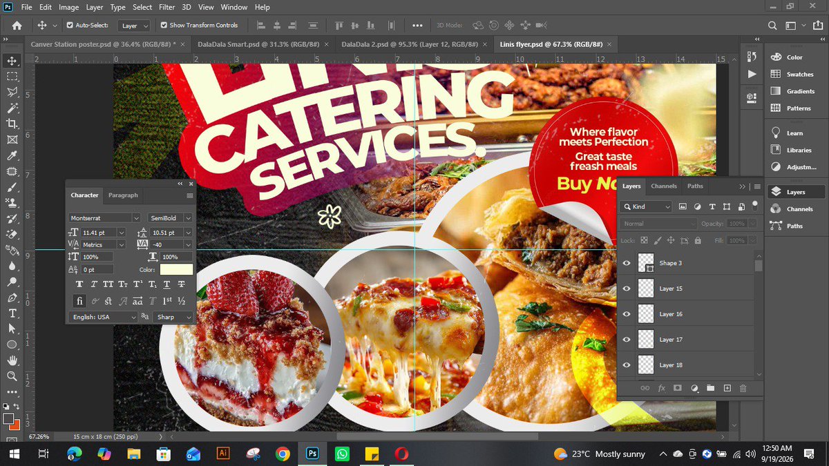 graphics49425's tweet photo. "Drop your honest opinion in the comments 👇”

linis catering flyer
I deliver design solutions that speak Brands that sell ✍️✅ 

#chatmeup
#visualdesigner
#letscreate📈✅ https://t.co/KqQkHHv98M