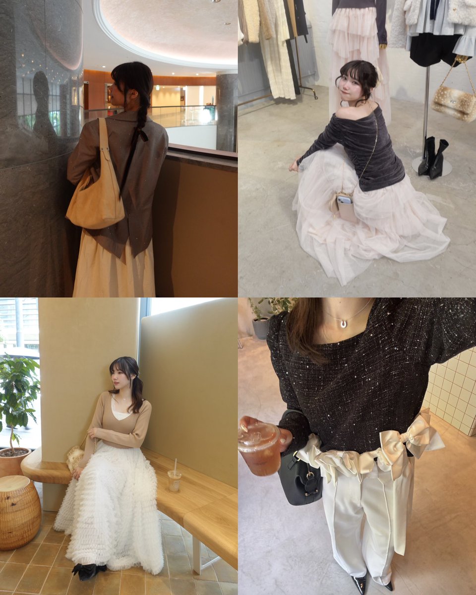 s________ma's tweet photo. ①カジュアルガーリー
②キレイめフェミニン
③フェミニンガーリー

こんな系統ってなんてまとめたらいいんだろう？🤔💭 https://t.co/hAzwoFDbAi