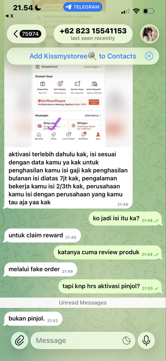 nasipadangmie's tweet photo. freelance tapi ko nyuruh aktivasi pinjol wkwkwk https://t.co/PtUiwRu6ZA